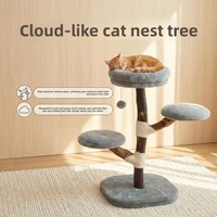 Arbre à chat robuste avec base anti-basculement, poteau à gratter en sisal, niche confortable, mobilier stable pour intérieur