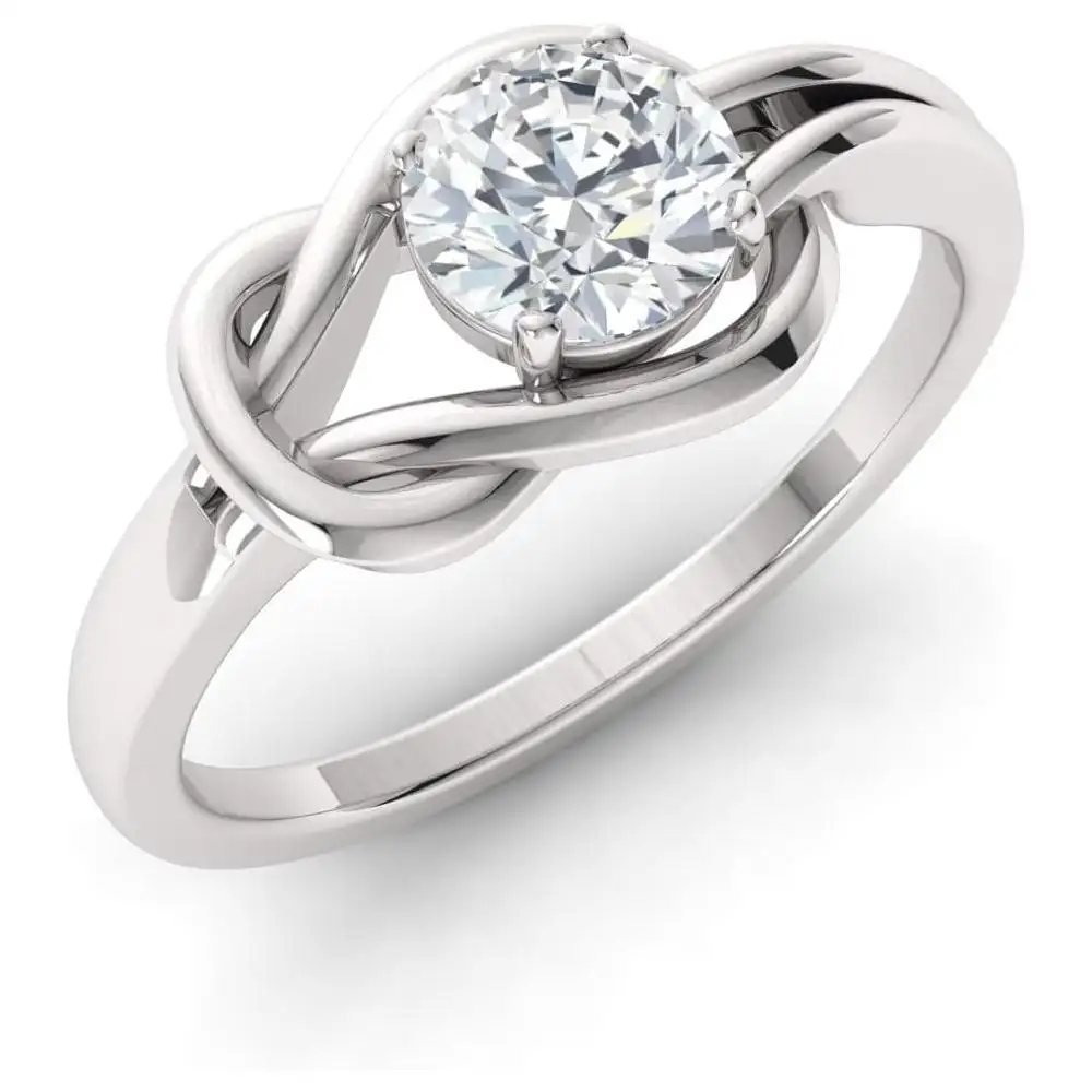 Natuurlijke En Gecertificeerde Diamanten Solitaire Verlovingsring In 10K Witgoud | 0.3 Karaat Diamant Infinity Knoopring Voor Vrouwen, Wij S