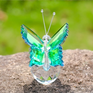 Wholesale Brilliant Shiny Multi Color Crystal Glass Craft Gift Butterfly Figurine Ornament Wedding Home Crystal Decoration
