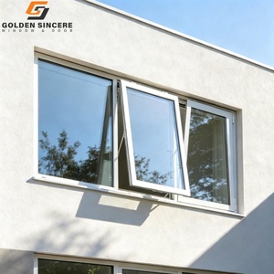 GS Modern Thermal Break Aluminium Awning Window Waterproof Soundproof Aluminum Glass Top Hung Windows for Residential - Product Image 4