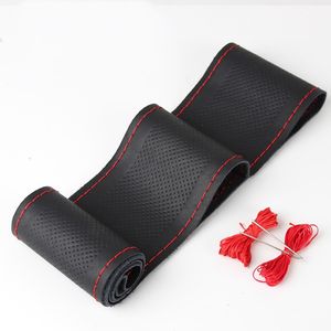 <span class=keywords><strong>Funda</strong></span> de cuero de vaca real <span class=keywords><strong>para</strong></span> <span class=keywords><strong>volante</strong></span> de coche cosida a mano 38cm 15 pulgadas <span class=keywords><strong>Funda</strong></span> de cuero genuino con trenza de PVC antideslizante suave antideslizante - Product Image 3