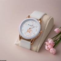 Montre électronique à quartz pour enfants, écologique, avec boîtier en alliage, motif lapin, en silicone, style frais, simple et tendance