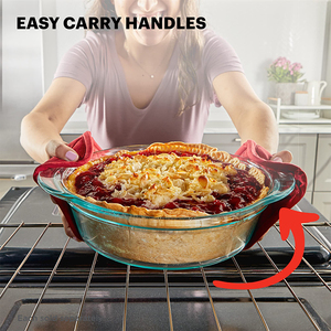 Atacado 2pcs Home Party <span class=keywords><strong>Round</strong></span> Resistente ao calor Borosilicato Vidro Servindo Pratos Comida Torta Panelas <span class=keywords><strong>Baking</strong></span> Trays Set para Forno de Cozinha - Product Image 2