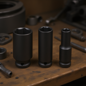 Jeu de clés à douille à chocs Fervi, 3 pièces, métriques, à embout profond - Product Image 3