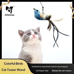 Aifeiniao Meilleure Vente Tête <span class=keywords><strong>de</strong></span> remplacement pour baguette <span class=keywords><strong>de</strong></span> chat à plumes et clochette, résistante aux morsures, jouet auto-entretenant pour chat - Product Image 2