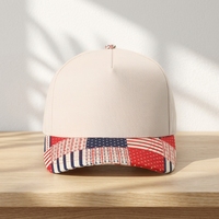 Gorra de Béisbol Personalizada al por Mayor con Logotipo, 5 Paneles, Bandera Americana, Cierre a Presión, 100% Algodón Twill, Patriótica, 4 de Julio, Marcas, Venta al por Mayor