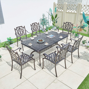 Coswall — <span class=keywords><strong>ensemble</strong></span> <span class=keywords><strong>de</strong></span> salle à manger pour 8 places, chaise à manger et <span class=keywords><strong>table</strong></span>, meubles <span class=keywords><strong>de</strong></span> <span class=keywords><strong>jardin</strong></span>, en aluminium moulé - Product Image 4