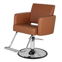 Chaise de coiffure pivotante à 360° style loft en cuir PU, avec repose-pieds réglable et accoudoirs