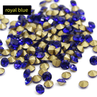 Rhinestones en verre cristal de qualité supérieure, taille mixte, pointe dorée, 1440 pièces/sac, pour chaussures, nail art et accessoires vestimentaires