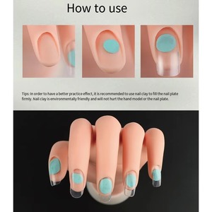 Main d'entraînement pour ongles en acrylique, mains de mannequin pour la pratique des ongles, flexibles pour la pratique des faux ongles, pliables - Product Image 5