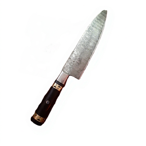 Cuchillo de Chef Ruya Surgical RS-1301, Aprobado por la CE, Acero de Damasco, Acero al Carbono, Vintage, Mango de Madera para Mano Derecha, Grabado Láser - Product Image 1
