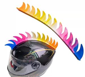 <span class=keywords><strong>Peluca</strong></span> de fibra química decorativa para casco de motocicleta, estilo punk, <span class=keywords><strong>con</strong></span> diseño de peineta de gallo y velcro - Product Image 3