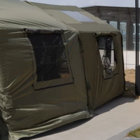 Tente de camping gonflable portable grande et résistante au vent, 8+8, une chambre, un salon, en coton, tissu Oxford enduit de PVC 3000 mm