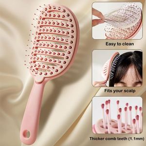 Cepillo para el Cabello de Nylon ABS Personalizado de Fábrica, Fácil de Limpiar, Impermeable, con Ventilación, Masajeador de Cuero Cabelludo, Desenredante, de TPR, para el Hogar - Product Image 2