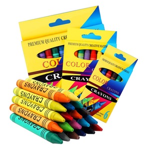 Groothandel Op Maat Niet Giftig Was Rond Krijt Set Kinderen Tekening 6 Stuks - Product Image 1