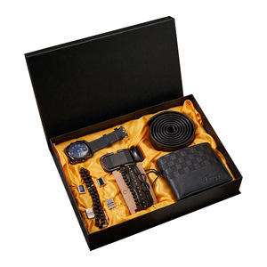 Set de Regalo para Hombre, Cartera, Correa de Cuero, Reloj de Cuarzo, Estilo Ejecutivo, Regalo Práctico para el Día del Padre, Caja de Regalo Exquisita - Product Image 4