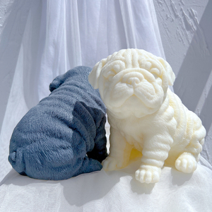 Moule à bougie en silicone pour bougies en cire de soja, motif chiot bouledogue, pour les amoureux des chiens, décoration d'intérieur - Product Image 3