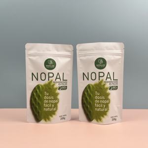 Sachets de supplément en aluminium design personnalisé Sachet de poudre d'extrait de nopal et de cactus avec thermoscellage Sachets debout quantité minimale de commande 100pcs - Product Image 1