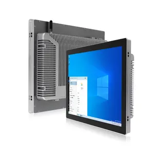 12.1英寸全铝嵌入式ip65防水框架触摸液晶迷你电脑12v5A显示器一体机工业面板电脑