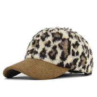 Gorra de Béisbol Personalizada con Diseño Retro de Leopardo, Cierre a Presión, Tela Afelpada Cálida, Unisex, con Hebilla Dorada de Cobre