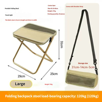 Tabouret pliable portable pour le camping, les voyages, la randonnée, les pique-niques, chaise pliante légère, grande capacité, rangement compact