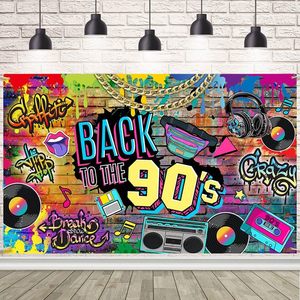 Fondo Fotográfico Retro con Cadena Dorada de Graffiti Hip Hop de los 90, Personalizable para Fiestas de Cumpleaños - Product Image 2