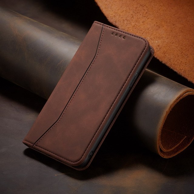 Professional Vintage PU Leather Folio Case for IPhone 15 14 13 12 Pro Classic Wallet Flip Cover With Magnetic Stand Card Holder