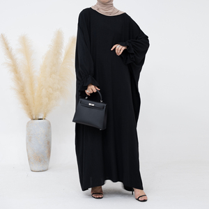 Loriya New Plus Size abiti da donna crêpe manica lunga modesta in tinta unita Abaya <span class=keywords><strong>turchia</strong></span> tradizionale abiti e accessori musulmani - Product Image 2