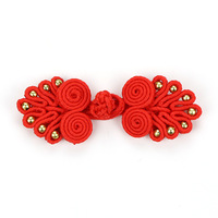 Bouton de grenouille chinoise fait à la main élasticité soie noeud noeud chinois bouton de manchette avec perle