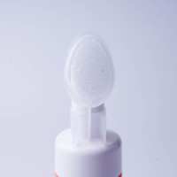 30ml 50ml 60ml 100ml 200ml Bouteille à pompe à tête de brosse en plastique PET blanc pour nettoyant pour le visage Nettoyant moussant pour le visage