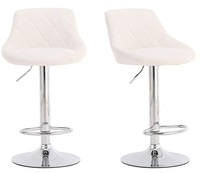 Tabouret de bar ergonomique réglable en hauteur, pivotant, avec repose-pieds et dossier, en cuir PU, base en acier chromé, design moderne, mobilier de bar pour la maison