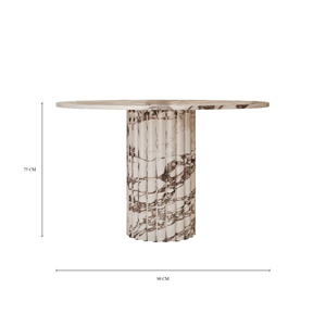 Tavolo da Pranzo Rotondo Lorenzo <span class=keywords><strong>in</strong></span> Calacatta Viola con Base Scanalata di Kumusi Furniture - Product Image 4