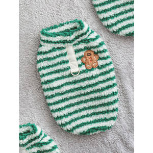Maglietta per gatti in XS-XXL per animali domestici in tinta unita e strisce per l'autunno natale cinese capodanno verde accessorio in tessuto verde L - Product Image 1