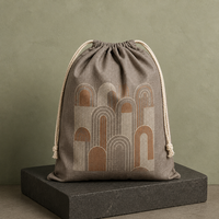 Pochette de voyage écologique en toile imprimée motif dessin animé pour femme, avec cordon de serrage, organiseur réutilisable pour bagues, broches et épingles à cheveux
