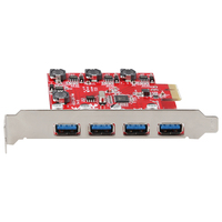 Carte USB 3.0 PCI Express 4 ports, contrôleur USB 3.0 avec module d'alimentation intégré, prise en charge UASP, hub à débit de transfert maximal pour ordinateur de bureau
