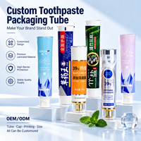 Tube de dentifrice en aluminium-plastique avec bouchon à vis, couleur personnalisée, logo sur mesure, style de marque ton sur ton