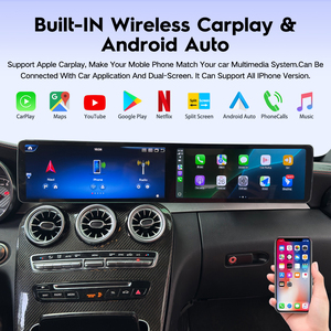 Qualcomm Double écran 12,3 pouces pour Mercedes-Benz Classe C/GLC W205 X253 Android 13 Autoradio GPS Navigation Système Carplay 2015-2021 - Product Image 2