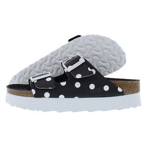 Birkenstock รองเท้าแพลตฟอร์ม Arizona Pap สำหรับทุกเพศขนาดแคบ7สี: จุดสีดำ/ขาว - Product Image 1