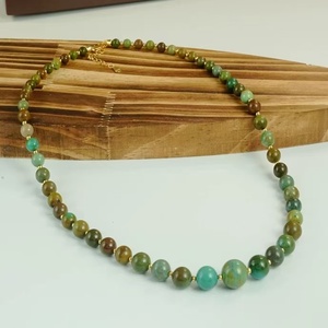 Collar con Colgante Sujulai Fino de Oro de 18K y Turquesa con Cadenas Geométricas, Estilo Clásico para Regalo de Mujer, Certificado CMA, 5M+ - Product Image 4