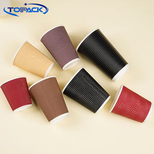 Gobelets en papier ondulé à double paroi avec couvercle en plastique pour café <span class=keywords><strong>expresso</strong></span> Emballage individuel Offre Spéciale - Product Image 2