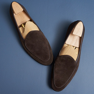 Chaussures de marche décontractées pour hommes : chaussures en daim à bout rond, style britannique, chaussures en cuir véritable simples - Product Image 2