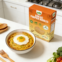 Mie Shirataki Labu Vegan Tinggi Protein, Pasta Instan Nabati Rendah Lemak Tinggi Serat, 5kg Label Bersih