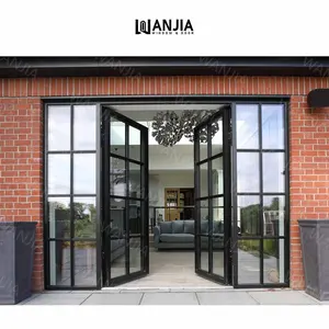 Customized Modern Patio Door Thermal Insulation External Double Glass Casement Aluminum Door