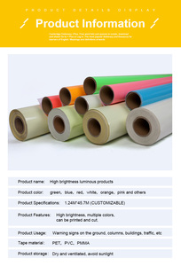 Yırtılabilir yazdırılabilir yansıtıcı malzeme fotolüminesan sarı-yeşil aydınlık Film aydınlık Film işaretleri güvenlik parlak çubuk kolye tabela - Product Image 3