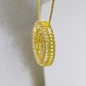 Collier ajustable en laiton plaqué or pour femmes, chaîne en zircon, bijoux chanteur tennis, lettre initiale pendentif, vente en gros, - Product Image 3