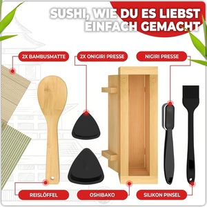 <span class=keywords><strong>Kit</strong></span> de fabrication de <span class=keywords><strong>sushi</strong></span> en bambou de qualité supérieure pour débutants <span class=keywords><strong>Kit</strong></span> de rouleau à <span class=keywords><strong>sushi</strong></span> avec presse <span class=keywords><strong>Maki</strong></span> en bambou massif - Product Image 5
