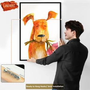 Stampa su Tela Lucida con Motivo Floreale e Cagnolini, Decorazione Verticale in Porcellana per Cameretta, <span class=keywords><strong>Poster</strong></span> per Stanza dei Bambini - Product Image 4