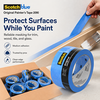 Ruban de masquage 3M ScotchBlue 2090, 24 mm x 55 m, bleu, retrait propre en 14 jours pour murs, verre, carrelage et garnitures