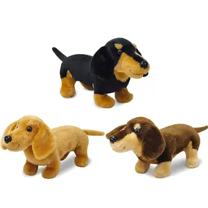 Realistic 3 Packs Dog Stuffed Animal 9.8" Cute Dachshund Plush Toy Set Kawaii Puppy Dolls Plush Toys