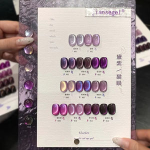 Desainer 12 warna manik kaca mata kucing Gel <span class=keywords><strong>Cat</strong></span> kuku populer di Eropa Amerika Serikat halus porselen putih manik kaca Aqua - Product Image 5